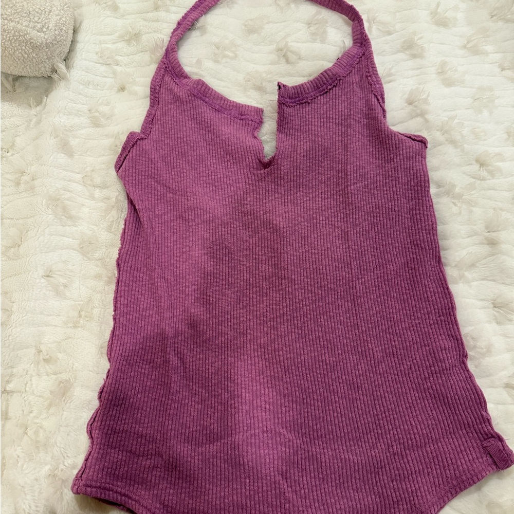 We The Free Magenta Ribbed Camisole